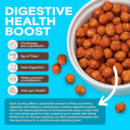 BIENA Chickpea Snacks - Crunchy Roasted Chickpeas - High Fiber Protein Snacks for Adults and Kids - 8-Pack, 5 Ounce - Barbecue