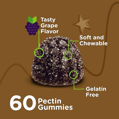 Viteey Iron Gummies for Kids with Vitamin C - Supports Energy, Blood Cell Formulation, Blood Builder Anemia Kids Iron Supplements - Vegan, Gelatin Free, Gluten Free - Tasty Chewable Grape Flavored