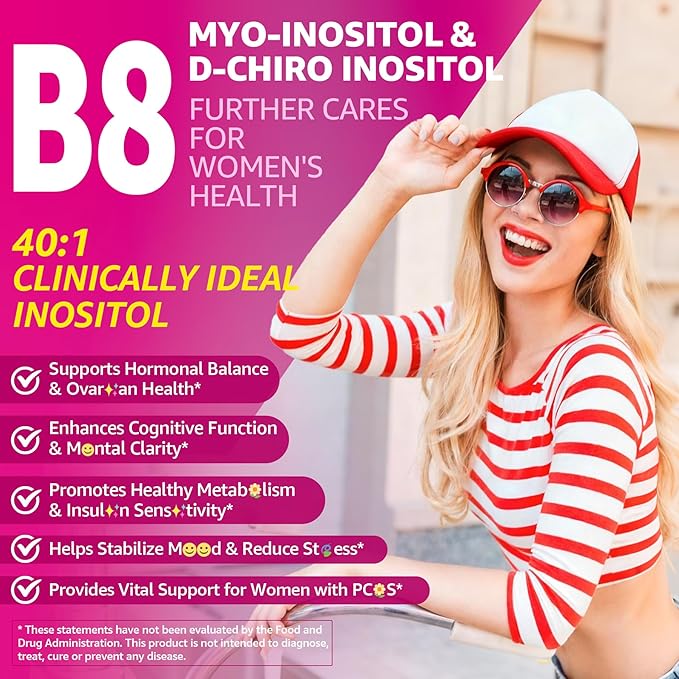 Myo-Inositol & D-Chiro Ideal 40:1, Inositol + Omega-3(3:1) Gummies, Hormone Balance for Women | Sugar Free Inositol Gummies w/Omega 3 DHA:EPA (3:1), Inositol Supplement for Cycle Health, Vegan, 60 Ct