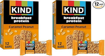 KIND Breakfast Protein Bars,Caramel Peanut,Healthy Snacks,Gluten Free,8g Protein,6 Count (Pack of 2)