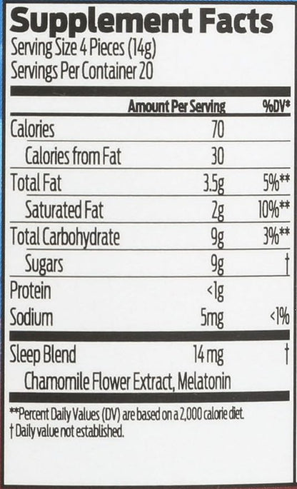 Good Day Chocolate Melatonin for Adults [ 80 Count ] - Fair Trade Non-GMO Chocolate with Chamomile and Melatonin 1 mg - Adult Melatonin, Adult Natural Sleep Aid Supplement