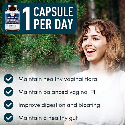 Vaginal Probiotics for Women - 19Bil CFU,15-Strain Lactobacillus Probiotic for PH Balance, Urinary Tract Support, Odor & Yeast Health - Balance Complex for Women BV Support Supplements - 30 Vegan Caps