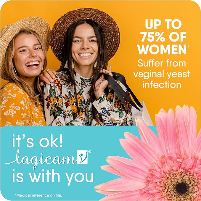Lagicam 3 Day Yeast Infection Treatment for Women, Start Working on The 1st Day, Miconazole Nitrate, Antifungal Vaginal Cream for Itching and Irritation, 3 Disposable Applicators & Cream (Pack of 2)