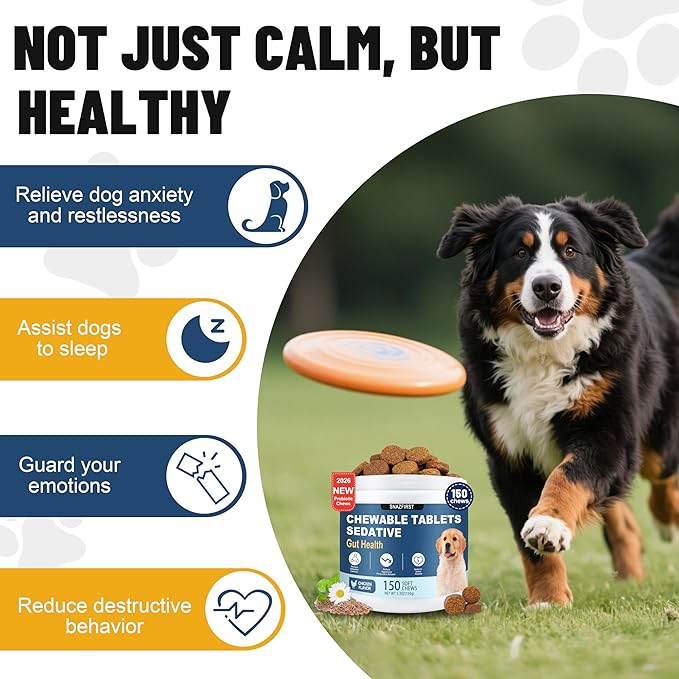 Calming Chews for Dogs Anxiety Relief, Dog Calming Chews-Anxiety and Stress Relief Treats Melatonin Bites Sleep Aid Calm Dog with Noise,Thunder,Barking,Separation(Chicken Flavor, 150 Chews)