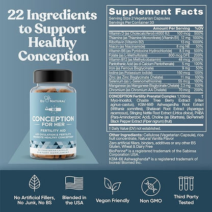 Conception for Her & Conception for Him Bundle - Fertility Supplements for Couples - Hormonal Balance, Cycle & Ovulation Support + Sperm Count, Motility & Strength - 120 Vegetarian Capsules