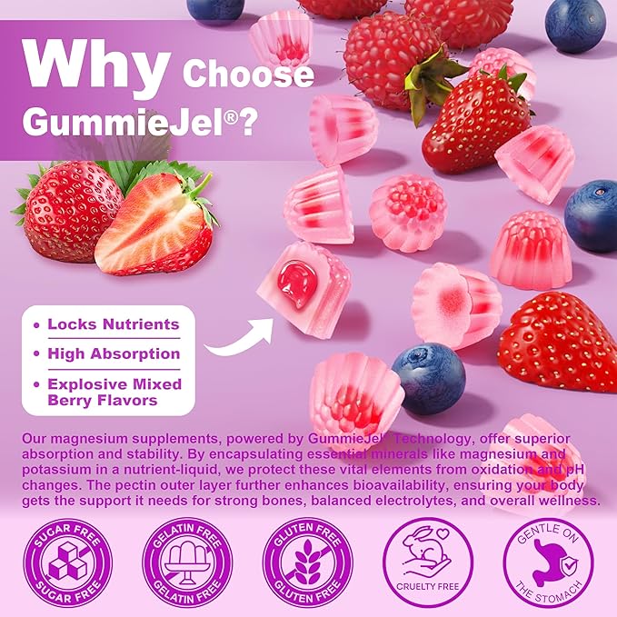 Sugar-Free Magnesium Gummies 400mg | 5-in-1 Complex Magnesium: Glycinate, Citrate, Malate, Chloride & Taurate | with Ashwagandha, Vitamin D3 & Zinc | Calm, Mood & Energy Support | Vegan, 2-Pack