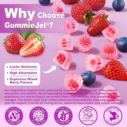 Sugar-Free Magnesium Gummies 400mg | 5-in-1 Complex Magnesium: Glycinate, Citrate, Malate, Chloride & Taurate | with Ashwagandha, Vitamin D3 & Zinc | Calm, Mood & Energy Support | Vegan, 2-Pack