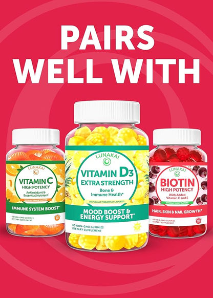 Lunakai USA Made 17-in-1 Prenatal Vitamins for Women with Iron & Folic Acid – Delicious Daily Prenatal Gummies for Maternal Wellness Support, 60ct