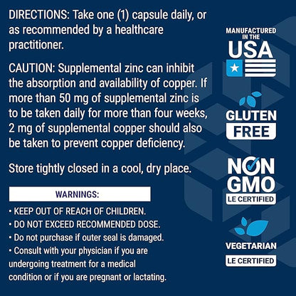 Life Extension Zinc Caps, zinc 50 mg, zinc Citrate, Support The Body's Immune defenses, Ultra-absorbable, Vegetarian, Non-GMO, Gluten-Free, 90 Vegetarian Capsules
