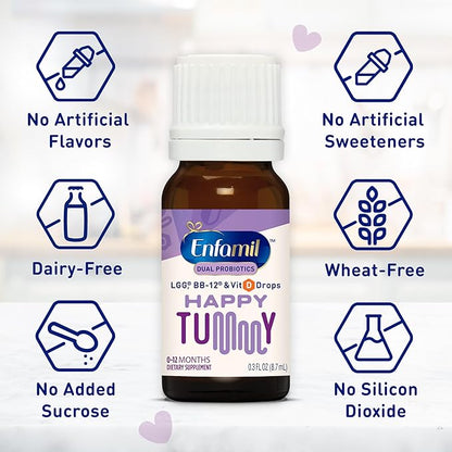 Enfamil Breastfed Infant Probiotics & Vitamin D Dual Probiotics, 8.7mL (Pack of 2)