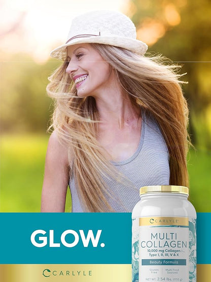 Carlyle Multi Collagen Peptides Powder 40 oz | Type I, II, III, V, X | Supplement Blend with Protein | Multi Food Sourced | Non-GMO, Gluten Free