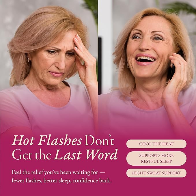 Menopause Supplements For Women | Natural Menopause Relief & Hot Flash Relief | Perimenopause Vitamins | Hormone-Free, Night Sweats & Sleep Support | Wellfern