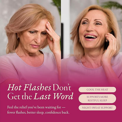 Menopause Supplements For Women | Natural Menopause Relief & Hot Flash Relief | Perimenopause Vitamins | Hormone-Free, Night Sweats & Sleep Support | Wellfern