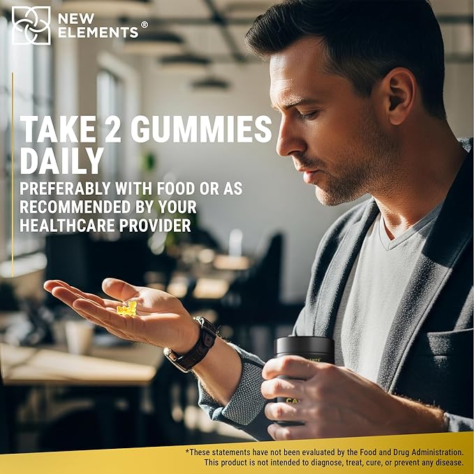 New Elements Vitamin D3 K2 Gummies 10000 IU with Calcium 100mg - VIT D3 for Adults - Mk7 Vitamin K2 100mcg - Vitamin D Supplement for Men & Women - Vegan Gluten Free Non-GMO