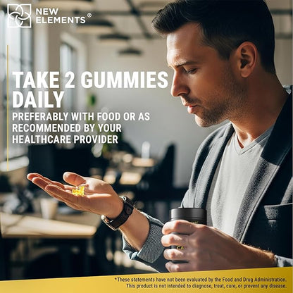 New Elements Vitamin D3 K2 Gummies 10000 IU with Calcium 100mg - VIT D3 for Adults - Mk7 Vitamin K2 100mcg - Vitamin D Supplement for Men & Women - Vegan Gluten Free Non-GMO
