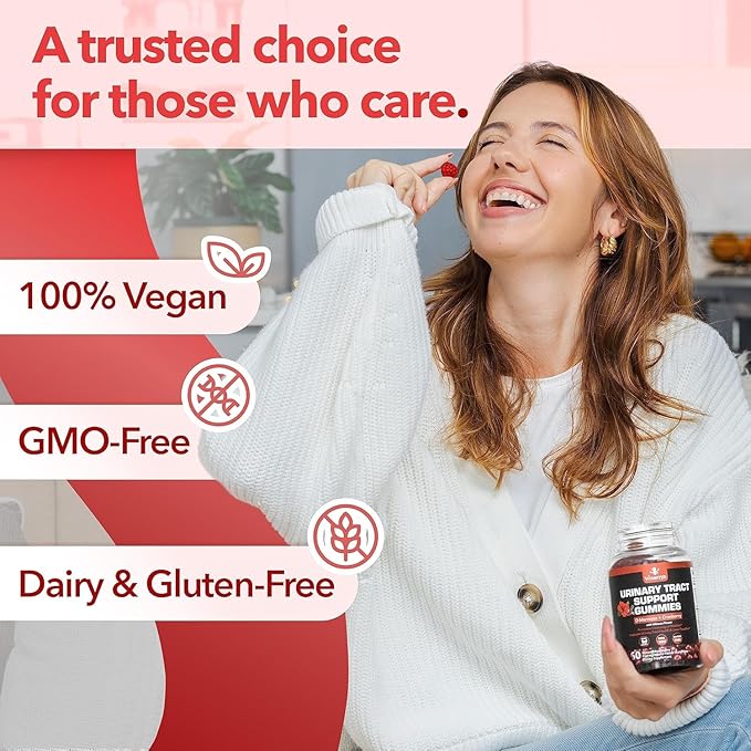 Potent Cranberry Gummies with D Mannose - Urinary Tract Health for Women & Men, Urinary Flush & Bladder Fast-Acting Support Supplements with Hibiscus Powder, 180 Count