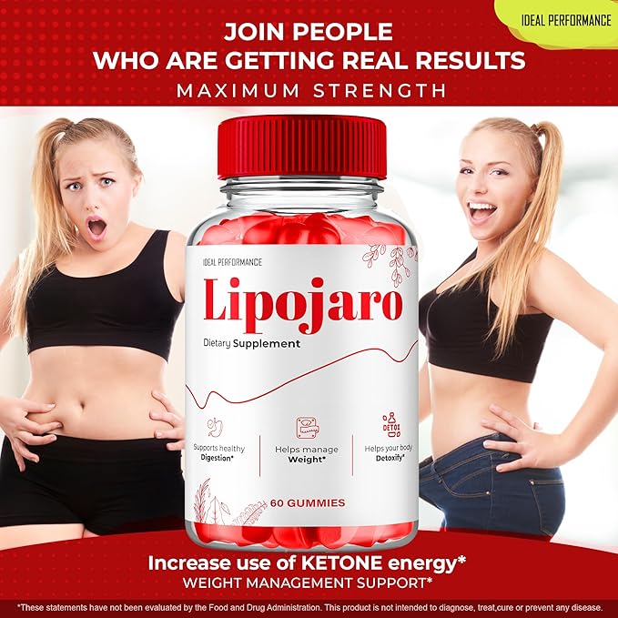 LipoJaro Keto ACV Gummies, LipoJaro ACV Supplement Gummies - Maximum Strength, LipoJaroKeto+ ACV Gummys, All Natural Support Formula Keto+ACV Advanced Formula, Lipo Jaro Reviews (2 Pack)