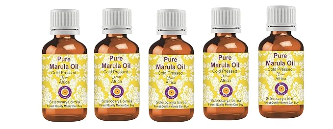 Deve Herbes Pure Marula Oil (Sclerocarya birrea) Cold Pressed (Pack of Five) 100ml X 5 (16.9 oz)