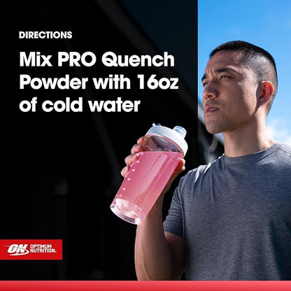 Optimum Nutrition Pro Quench, 10g Clear Protein, 10g Collagen peptides & Electrolyte Powder Drink Mix, Strawberry, 20 Servings, 520 Grams (Packaging May Vary)