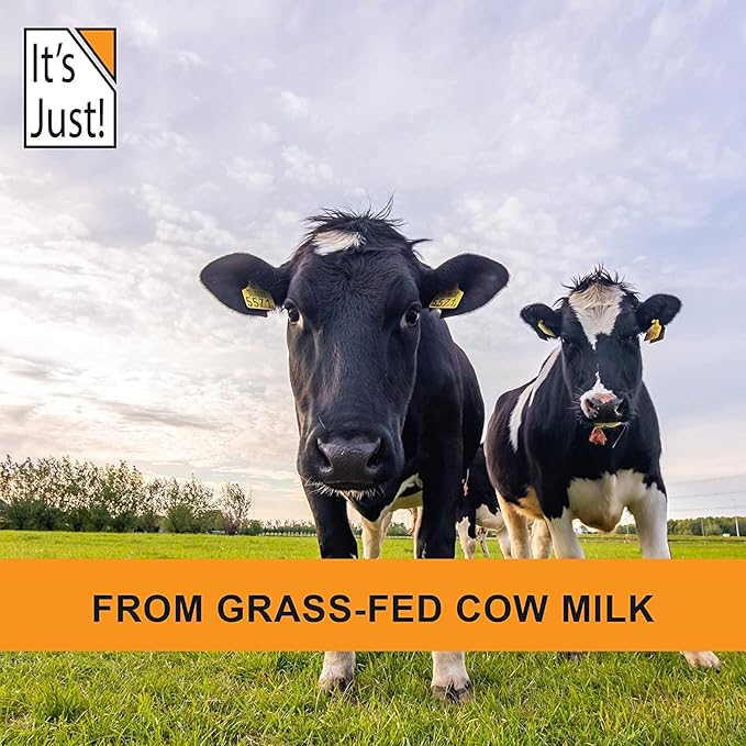 It's Just! - 100% Whey Protein Concentrate, Grass-Fed Pasture Raised, Made in Australia, RBST/rBGH Hormone Free, Premium WPC-80, No Added Flavors (Grass-Fed Unflavored, 1.25 Pound)
