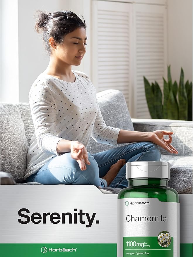 Horbäach Chamomile Flower Extract | 200 Pills | Non-GMO, Gluten Free Supplement
