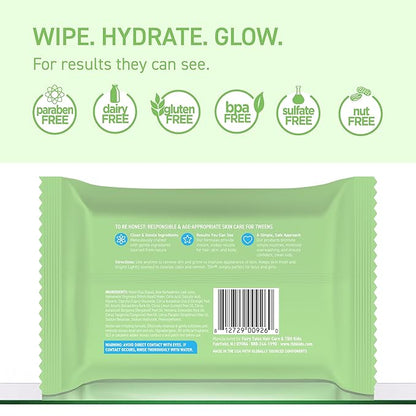 TBH Kids Spot Face Cleansing Wipes – Gentle Daily Skincare for Preteens & Teens with Oily, Dry & Sensitive Skin – Salicylic Acid & Witch Hazel – Paraben-Free & Dermatologist-Approved – 30ct (2 pack)