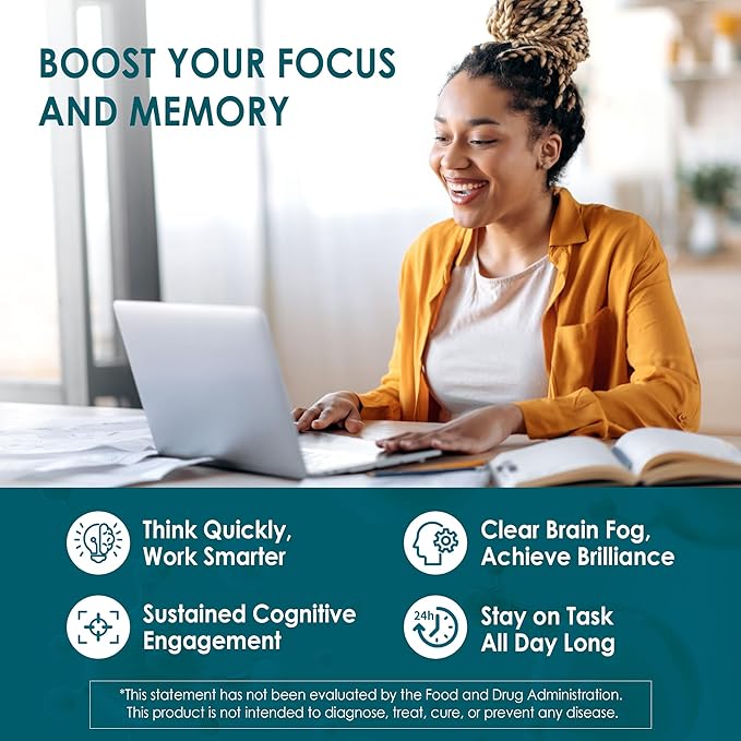 Phosphatidylserine - Nootropic Brian Supplement, Focus & Energy Gummies + Bacopa Monnieri, Omega 3, Huperzine A, Methyl B12 & B6 for Seniors, Gamers, Workers, Non-GMO, Caffeine-Free, Sugar Free,60 Cts