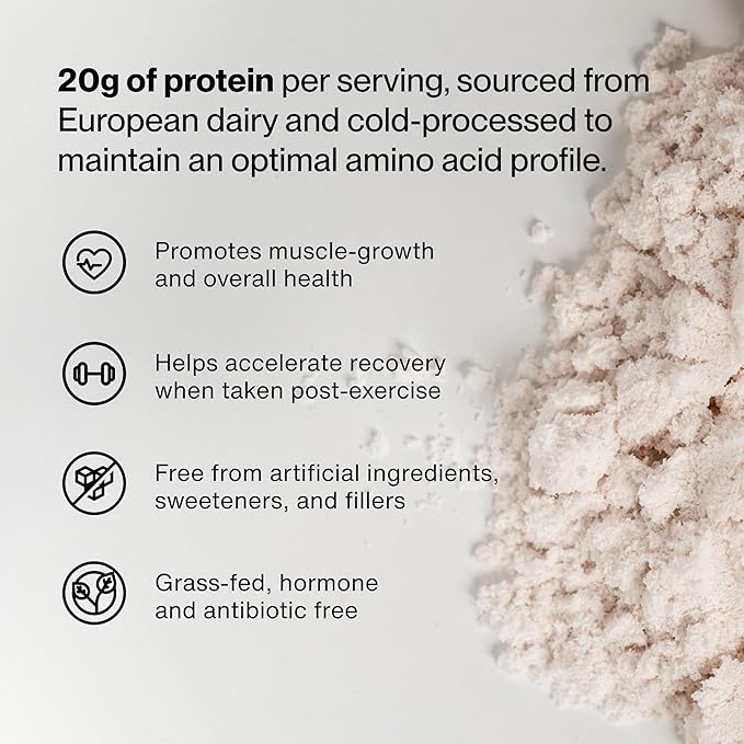 Momentous Essential Grass-Fed Whey Protein Powder - 20 g Whey Isolate Protein - NSF Certified for Sport - Gluten-Free - 25 Servings for Essential Everyday Use - Strawberry - Package May Vary