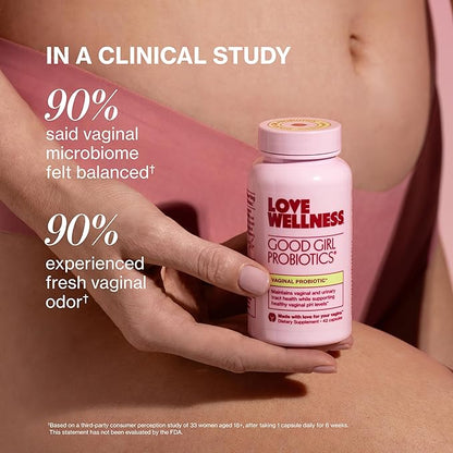 Love Wellness Good Girl Probiotics | Women’s Vaginal Health & pH Balance Supplement | 9-Strain Probiotic for Urinary Tract, Yeast, Odor, & Immune Support | Gluten-Free (42-Day Supply)