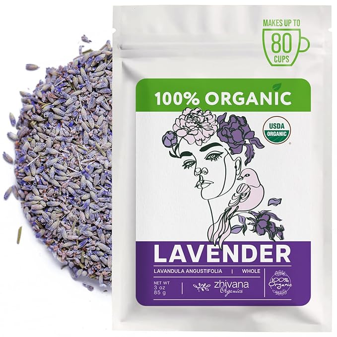 Culinary Lavender Flowers Organic - Dried Food Grade Lavender for Drinks, Cooking & Baking - Edible & Aromatic – Té de Lavanda Natural - 3oz.