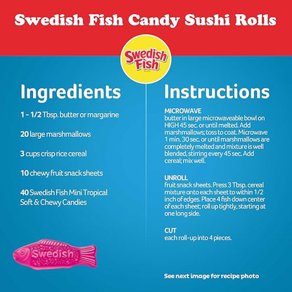 SWEDISH FISH Mini Tropical Soft & Chewy Gummy Candy, Bulk Candy, 12 - 3.5 oz Boxes