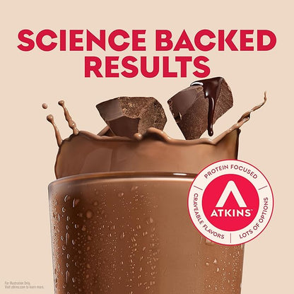 Atkins Dark Chocolate Royale Protein Shake,High Protein Shakes,Low Glycemic,Low Carb and-Low Sugar Chocolate Flavored-Protein Shakes,Keto Friendly,(Pack of 24)