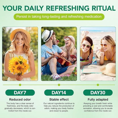 Chlorophyll Capsules | Body Deodorizing Supplement | Natural Internal Odor Control | with Chlorophyllin, Parsley and Peppermint | for Skin, Breath and Body Health | 4 Month Supply - 120 Caps