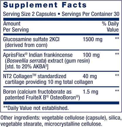Life Extension ArthroMax® Advanced NT2 Collagen™ & AprèsFlex®, glucosamine sulfate, Boswellia (Indian Frankincense), Joint Health, Mobility, Gluten-Free, Non-GMO, 60 Capsules