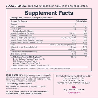 NeoCell Women's Multi Gummy with Collagen | 120 Gummies | Essential Vitamins & Minerals | Berry Flavor Supplement