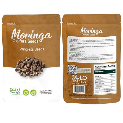Moringa Seeds Wingless PKM1, Edible, Malunggay, Drumstick Tree Herbal Tea - Resealable Bag - 56 grams - Premium Quality (Moringa Seeds Wingless)