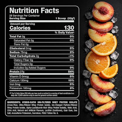 ALLMAX ISOFLEX Chiller Pure Whey Isolate Protein Powder – Gluten Free, Low Lactose, Sugar-Free – High-Protein, Clean, Keto-Friendly, Workout Supplement, Women and Men | Citrus Peach Sensation, 2lb