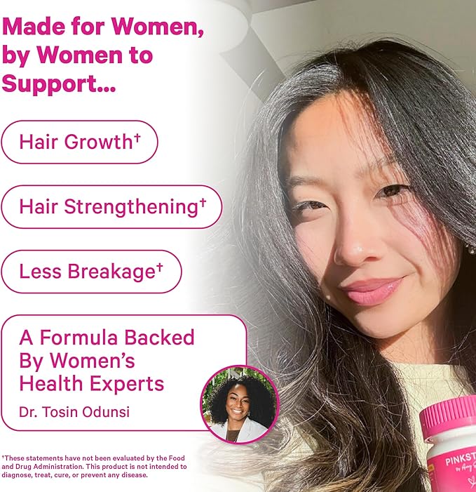 Pink Stork Total Glow Gummies for Women – Hair, Skin & Nails Vitamin with Biotin, Vitamin A, B6, B12, Folate, Zinc & More – Support for Radiant Skin, Strong Nails, and Healthy Hair – 60 Berry Gummies