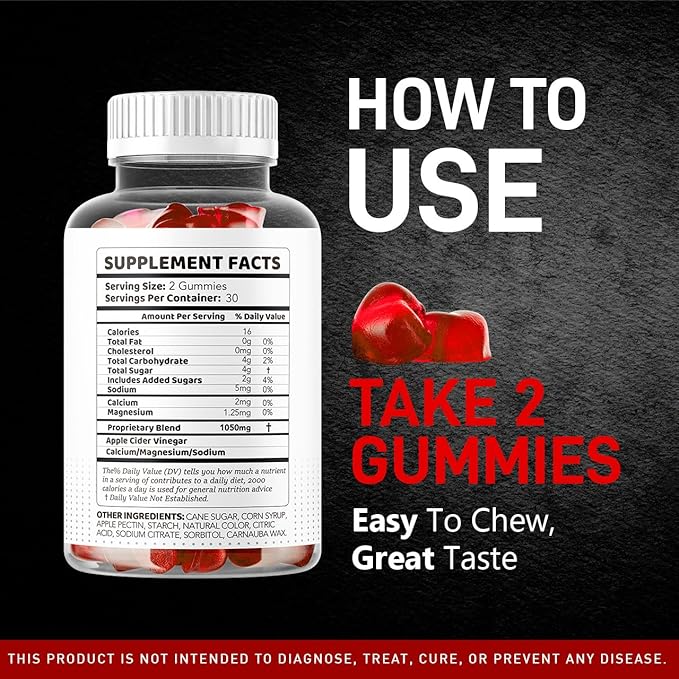 (2 Pack) Vital Grow XL Male Gummies - Men's Performance Gummies 1050MG Vital GrowXL Blend, Vital Growth Gummy Advanced Gomitas Formula, 120 Gummies for 2 Months