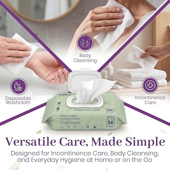 X Large Wet Wipes for Adults - 4 Packs of 56 [224 Count] Disposable Incontinence Wipes, 12" x 8" Adult Wipes for Elderly - Personal Body Wipes for Women and Men, Pre Moistened Adult Washcloths