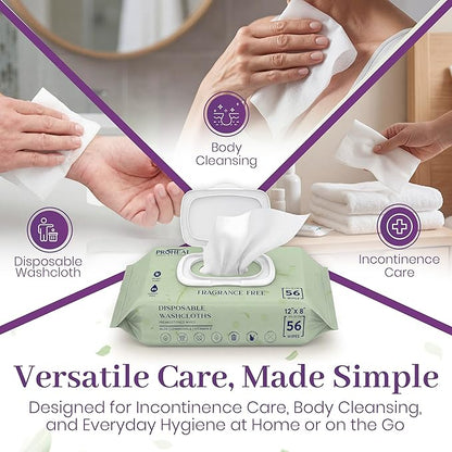 X Large Wet Wipes for Adults - 4 Packs of 56 [224 Count] Disposable Incontinence Wipes, 12" x 8" Adult Wipes for Elderly - Personal Body Wipes for Women and Men, Pre Moistened Adult Washcloths
