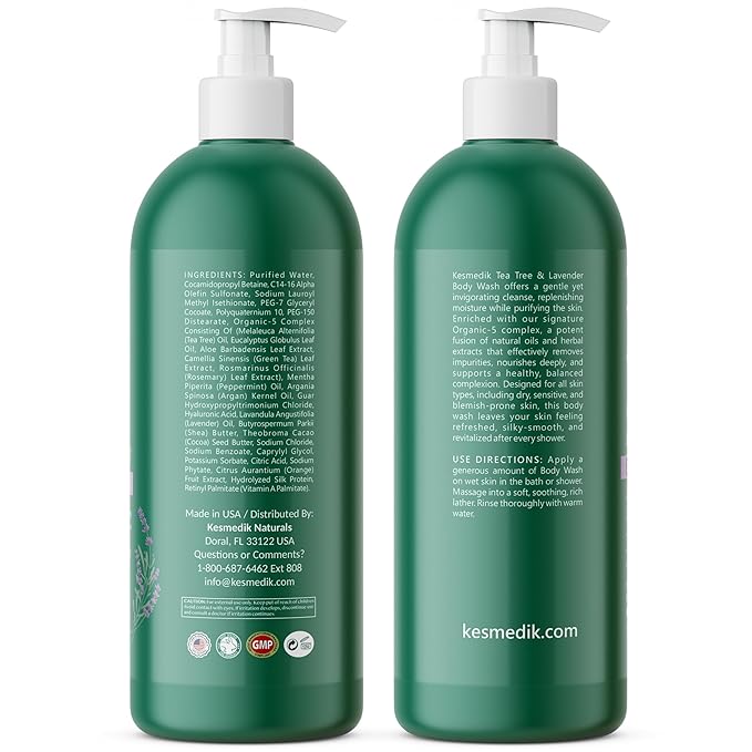 Tea Tree Lavender Body Wash MaxTherapy, Itchy Skin Relief, Antifungal Defense, Fights Body Odor, Soothes Jock Itch & Athlete's Foot, Intimate Wash, Men & Women, 2-Pack, Limited Edition
