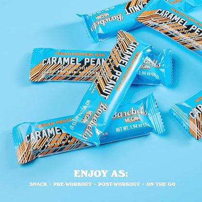 Barebells Vegan Protein Bars Peanut Caramel, Plant Based with High Protein - Chocolate Protein Bars - Perfect on The Go Protein Snack & Breakfast Bars 12 Count (Pack of 1)