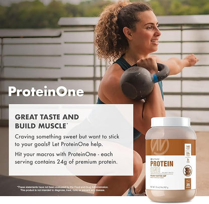 NutraOne ProteinOne Whey Protein Promote Recovery and Build Muscle with a Protein Shake Powder for Men & Women (Mint Chip Ice Cream, 2 LB)