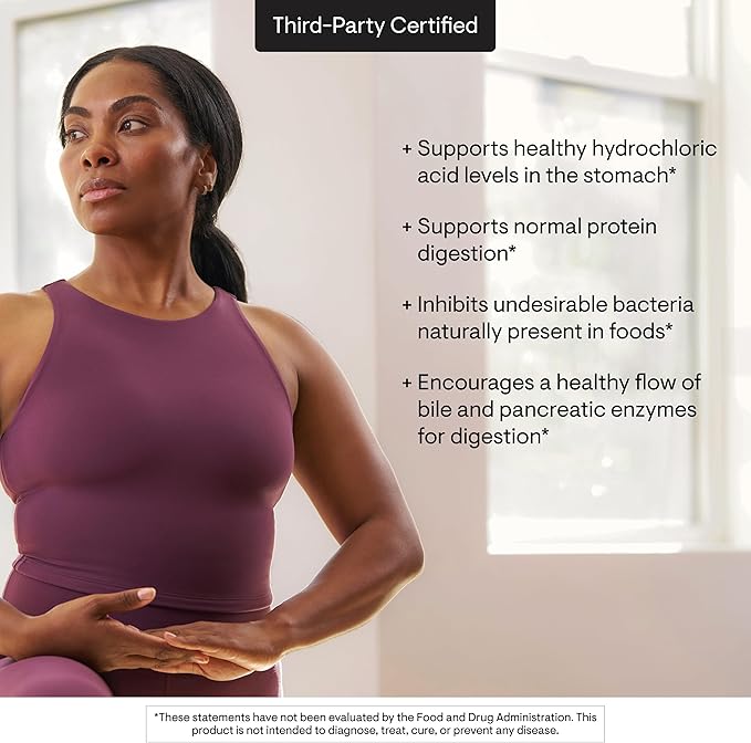 THORNE - Betaine HCL & Pepsin - Digestive Enzyme & Hydrochloric Acid Supplement for Protein Digestion & Occasional Gas or Bloating Relief* - Third-Party Certified - Gluten & Dairy-Free - 225 Capsules