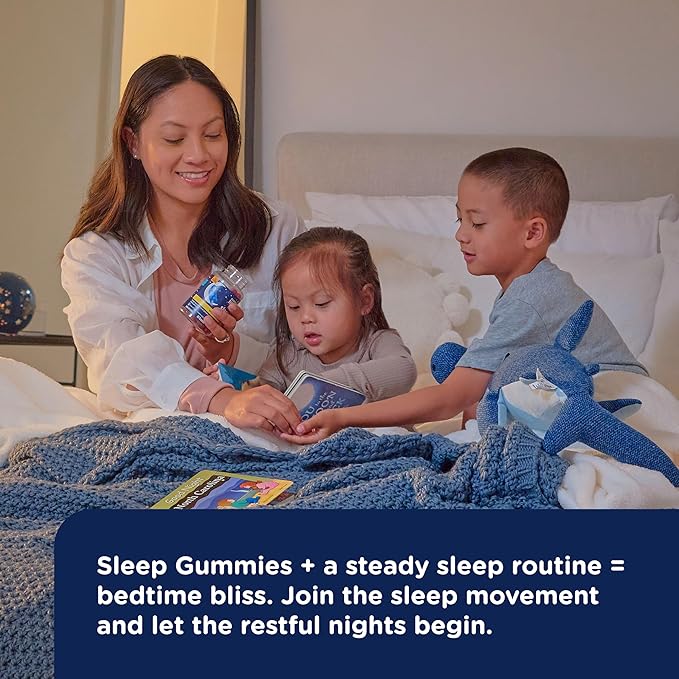 Mommy's Bliss Kids Sleep Gummies with Melatonin, Support Your Natural Sleep Process, Age 3 Years to Adults, Strawberry Flavor, 1G of Sugar, 60 Gummies (Pack of 3)