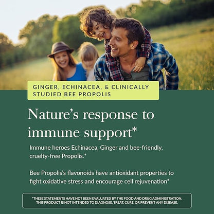 Gaia Herbs Rapid Defense Gummies - Supports Immune Health* - with Propolis, Ginger & Echinacea - USDA Organic - 60 Vegetarian Gummies (30 Servings)
