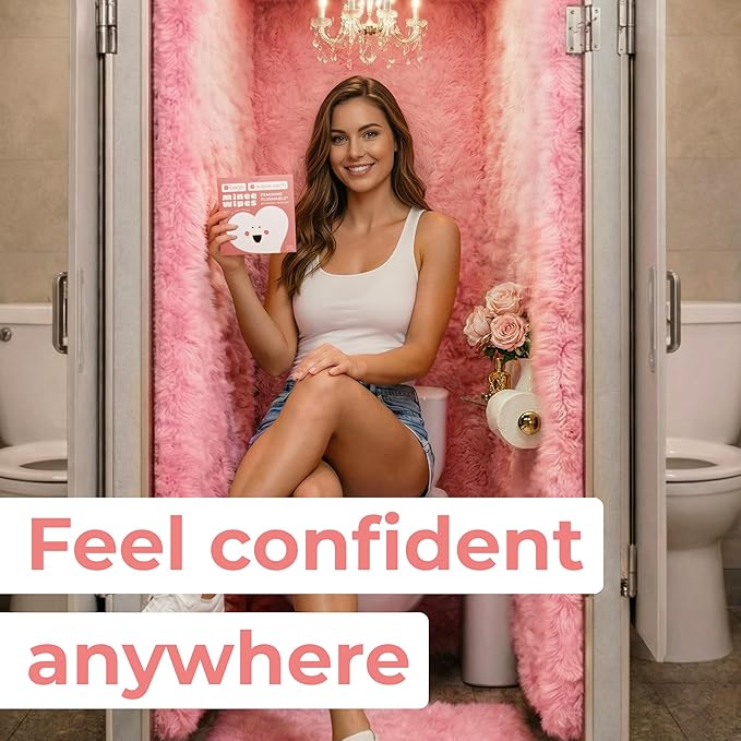 Impossibly Compact Travel Feminine Wipes - 99% Water and Aloe - pH Balanced, Period-Friendly & Ultra Soft - Travel Essentials for Women & Teens - Unscented - 24 Pack Total 144 Wipes