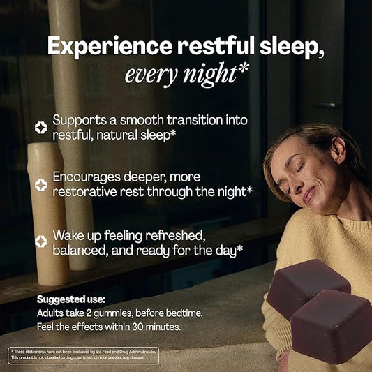 URVI® Sleep Gummies – 1mg Melatonin, 500mg GABA, Lemon Balm, Lavender, Valerian & Passionflower – Relaxation & Restful Sleep – Vegan, Sugar-Free, Gluten-Free – Cherry Flavor, 60 Count
