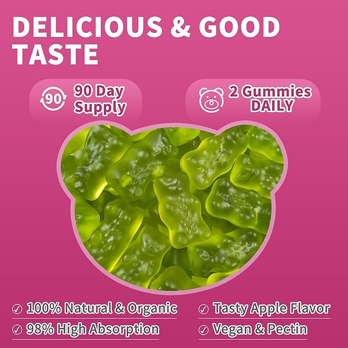 Cortisol Gummies For Women- Promote Relaxation and Support Mood- Natural Ingredients with Ashwagandha, Rhodiola Rosea, etc. Cortisol Manager Gummies for Adrenal Support,Vegan,Apple Flavor,180 Count